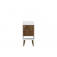Manhattan Comfort 238BMC69 Liberty 17.71 Bathroom Vanity with Sink and Shelf in White and Rustic Brown